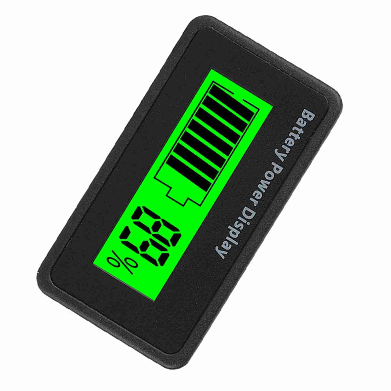 LICAEVEY GY-6H battery capacity tester with LCD display and green backlight, voltage meter gauge for 12-48V electric circuit testing.