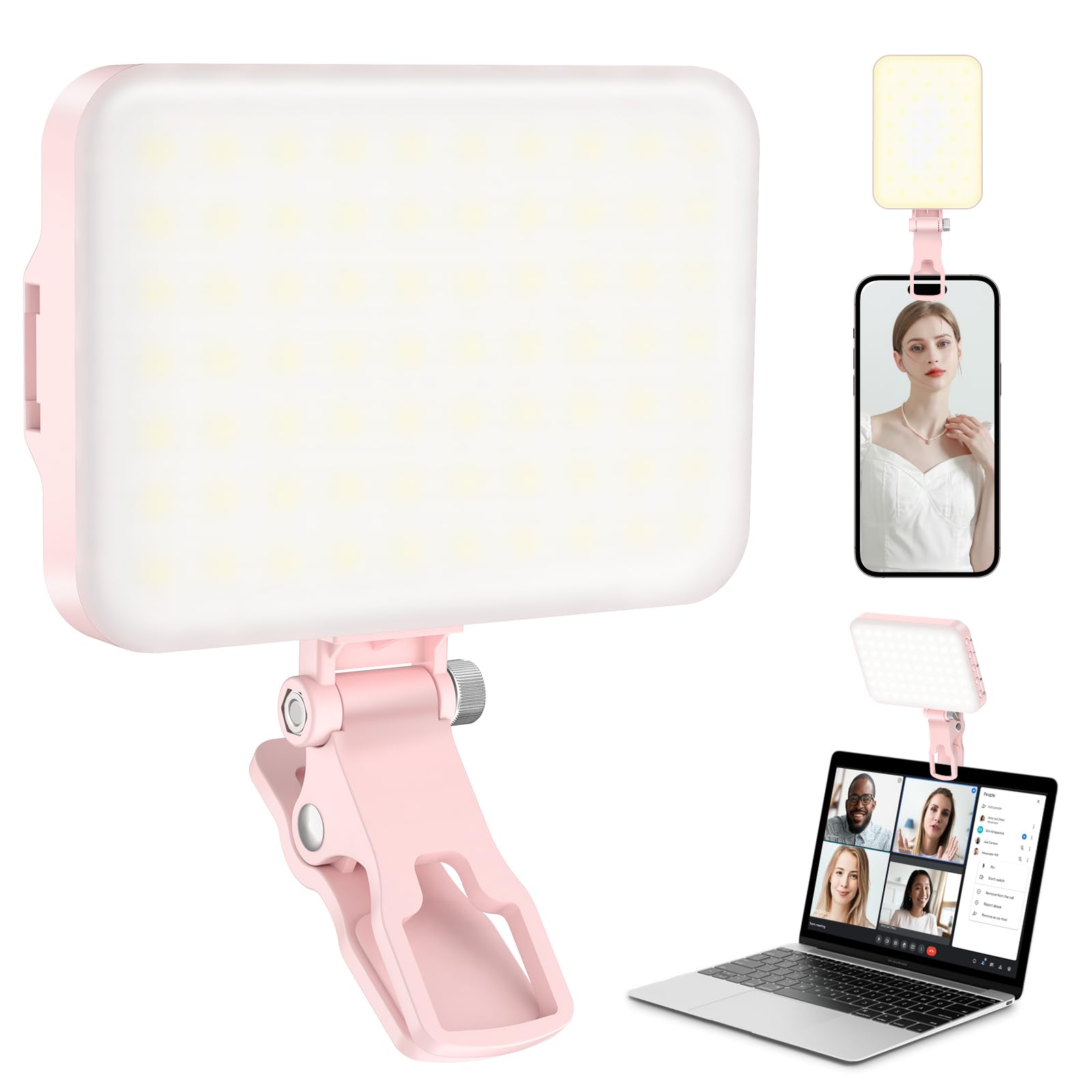 ALTSON 60 LED Portable Selfie Light Video Conference Lighting with Cli - View 8