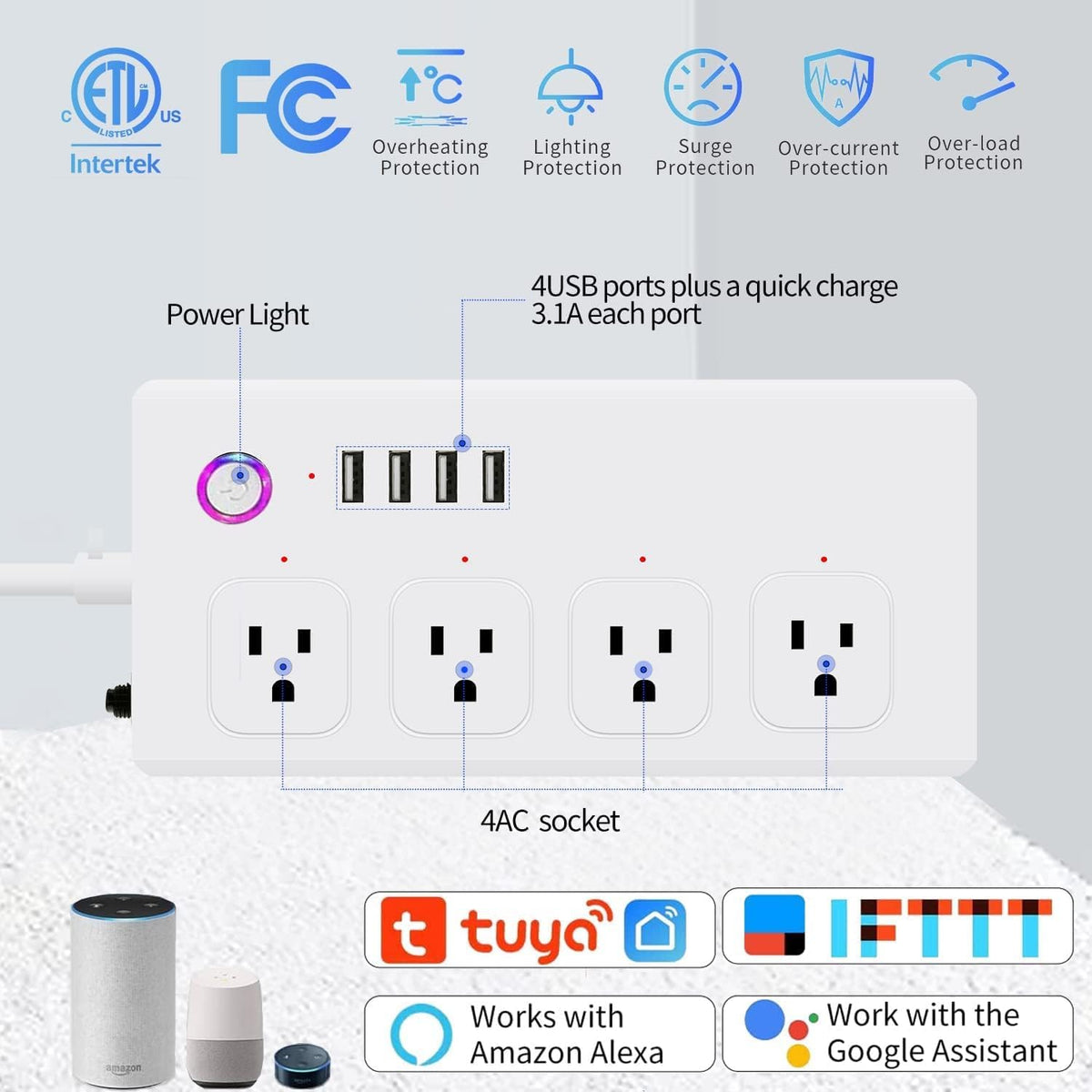 XENON ZigBee Power Strips Voice APP Timer 4 Individually - XENON Official Imagery - 3