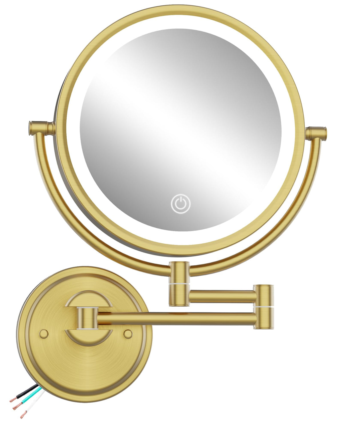 10 Brass Wall Mounted Makeup Mirror with Lights and - BrassyColux Official Imagery - 1