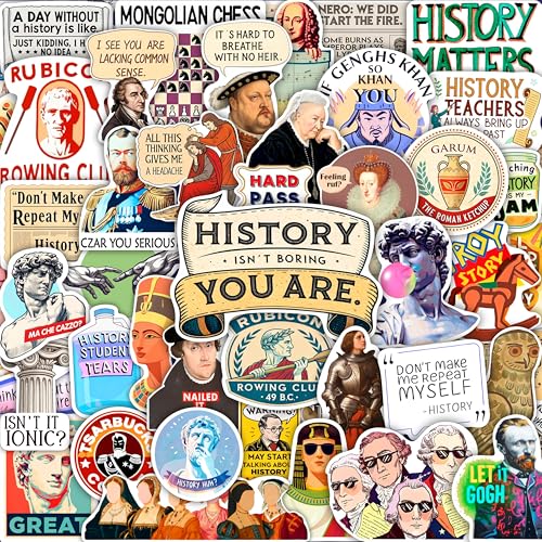 100Pcs History Stickers - History Gifts, Party Supplies - Vinyl - Product Imagery