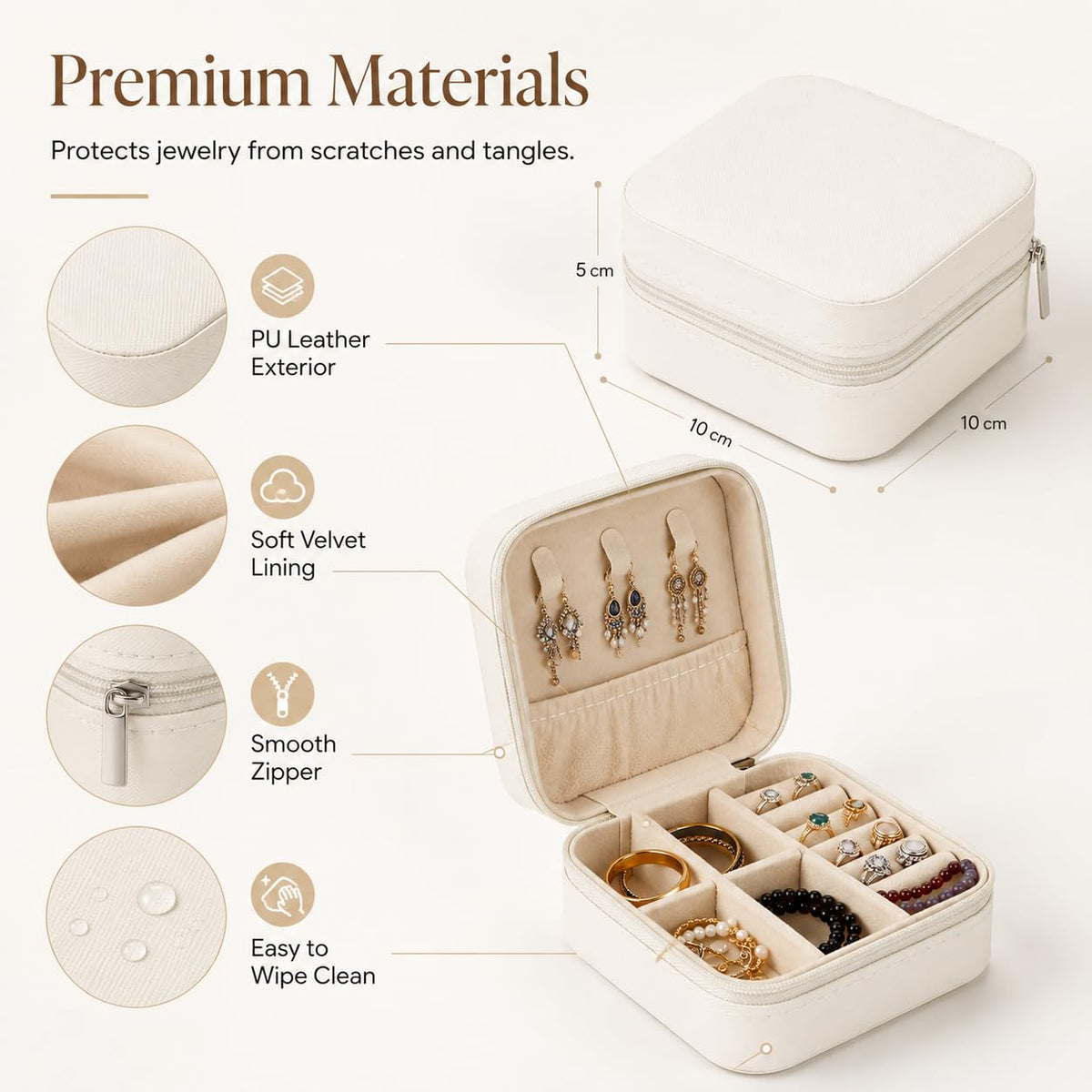 12 PCS Travel Jewelry Case Small Jewelry Box Mini Leather - LDHHYH Official Imagery - 5