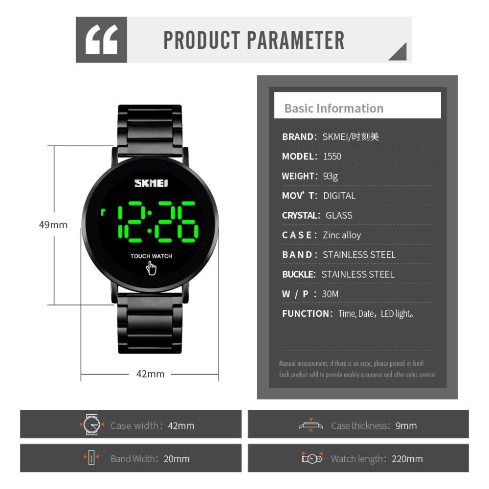 Gosasa Touch Screen Digital LED Watch for Men and Women - Gosasa Official Imagery - 7