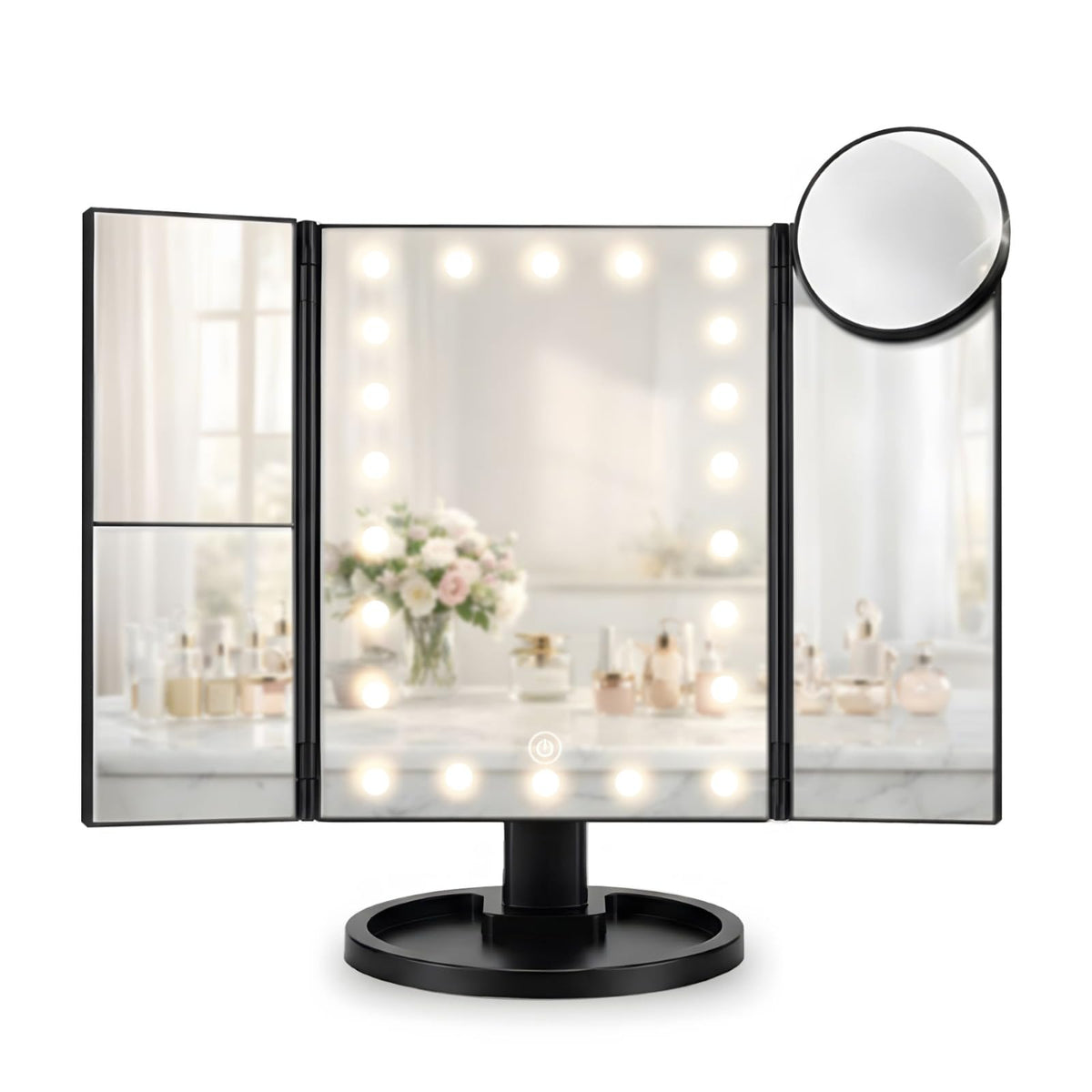KEYFEATURES Lighted Makeup Mirror Trifold Vanity Mirror with - KEYFEATURES Official Imagery - 2