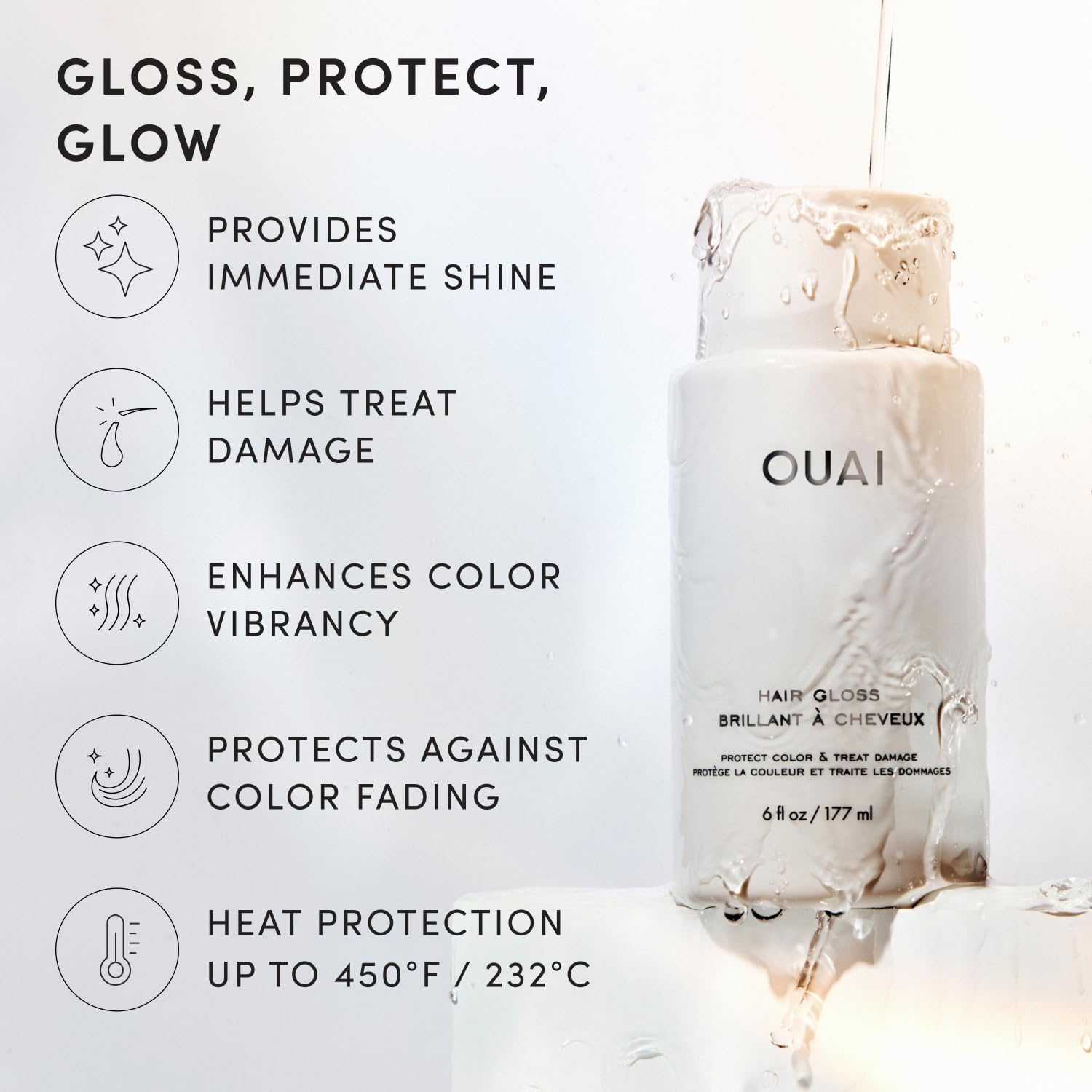 OUAI Hair Gloss - In-Shower Shiny Hair Treatment & Glaze - View 4