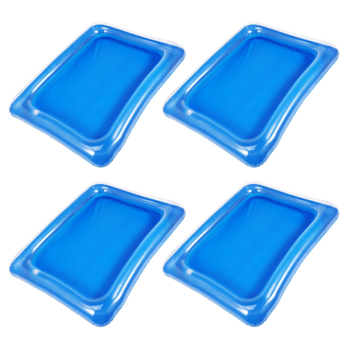 4pcs Inflatable Ice Serving Trays PVC Blue Portable Serving - BESTOYARD Official Imagery - 1