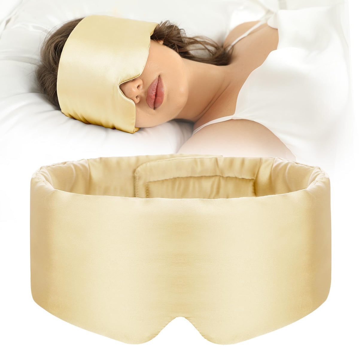 100 Mulberry Silk Sleep Mask Eye Mask for Women Man with - SECZIPE Official Imagery - 2