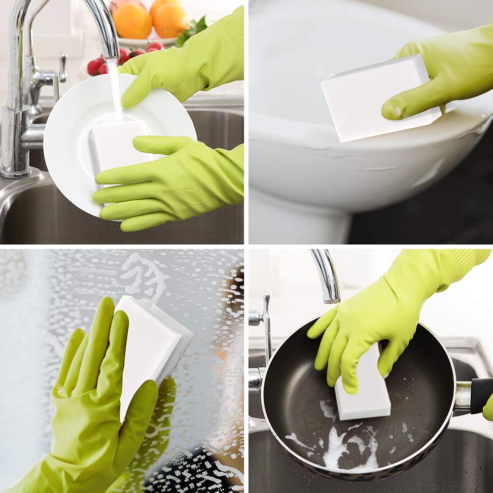 100 Pack Magic Sponge Eraser Extra Thick and Long Lasting - SmilePowo Official Imagery - 7