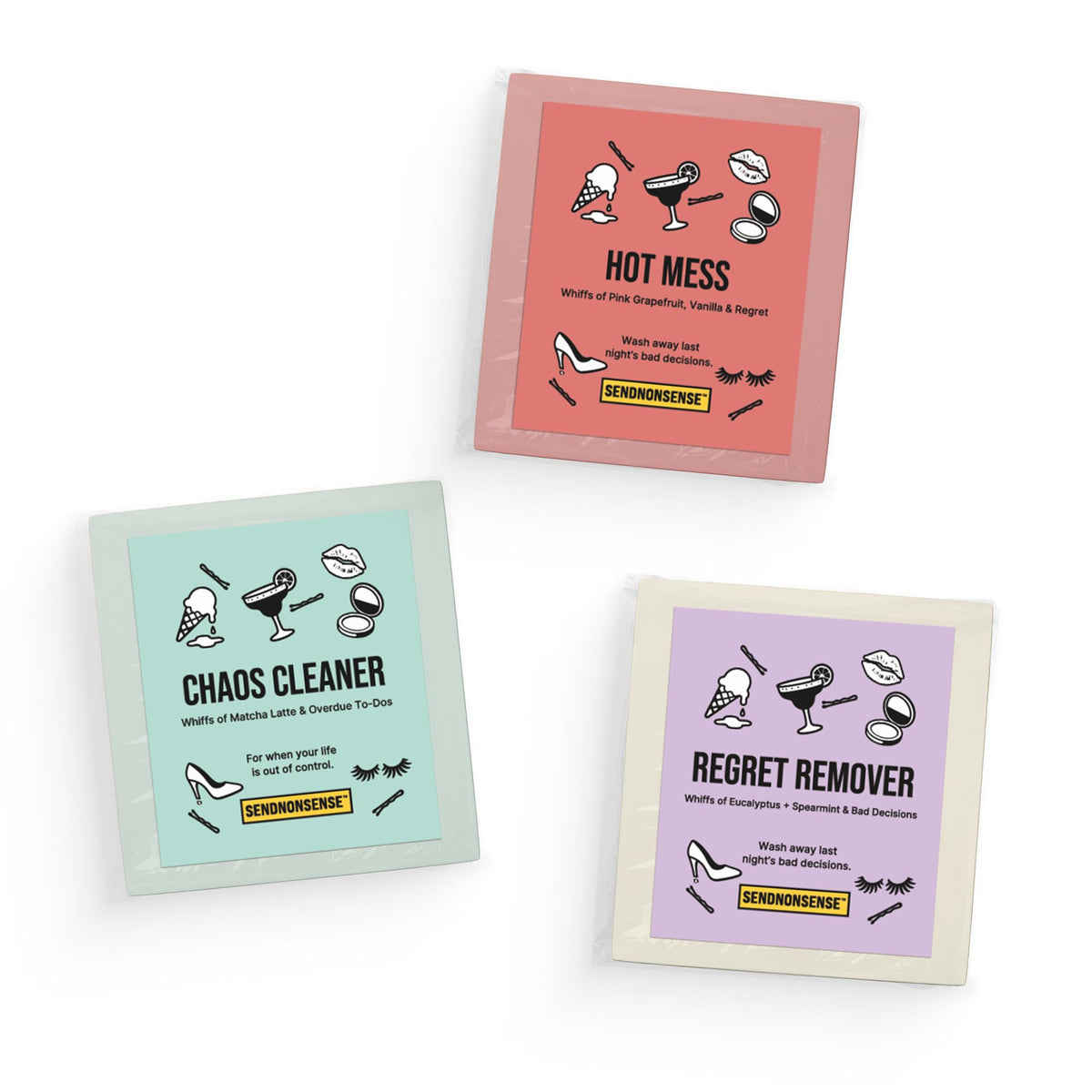 Hot Mess Survival Soap Gift Set Funny Gag Gift for Mom - SendNonsense Official Imagery - 4