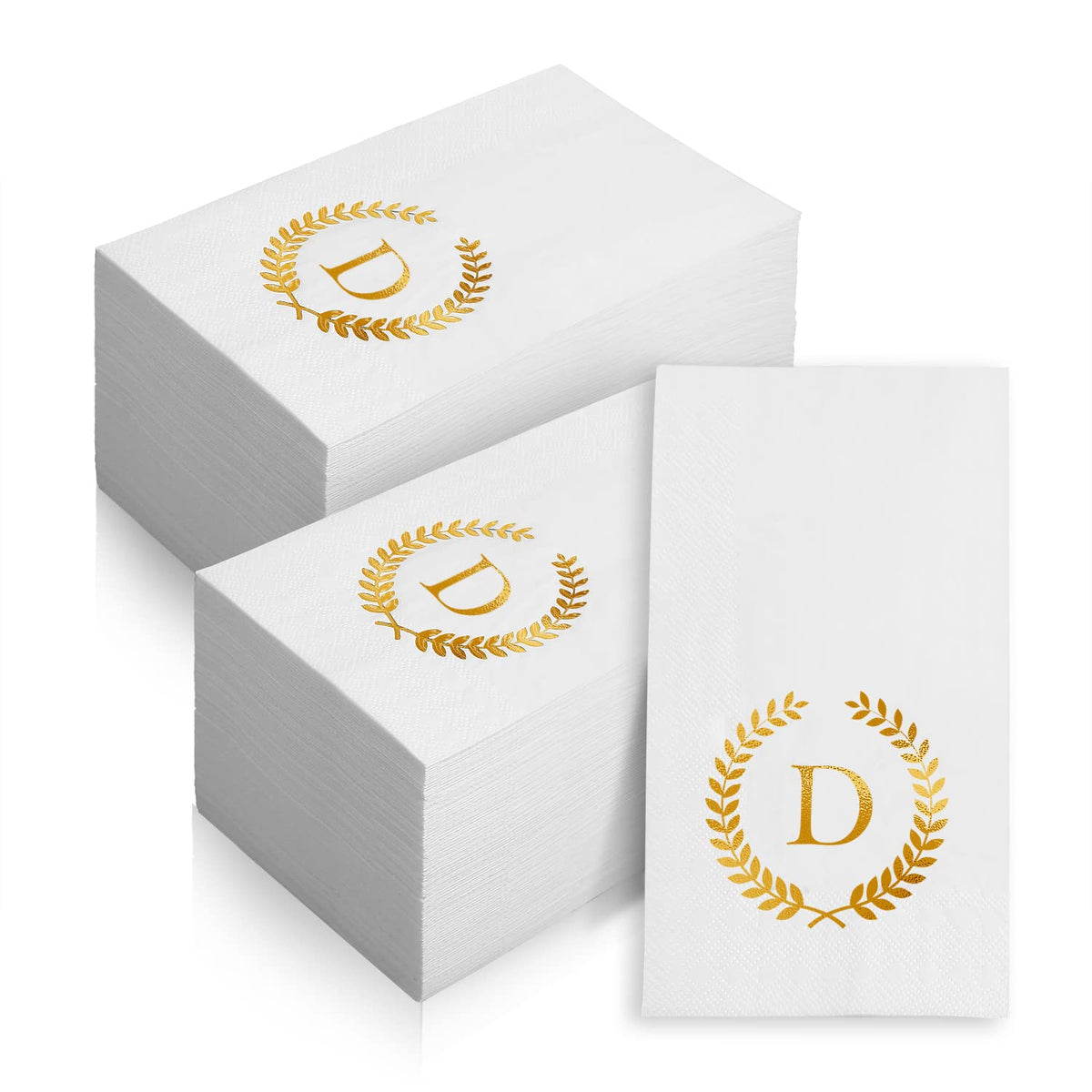 200 Pack Monogrammed Disposable Napkins Gold Foil Letter D - Datyiiha Official Imagery - 1