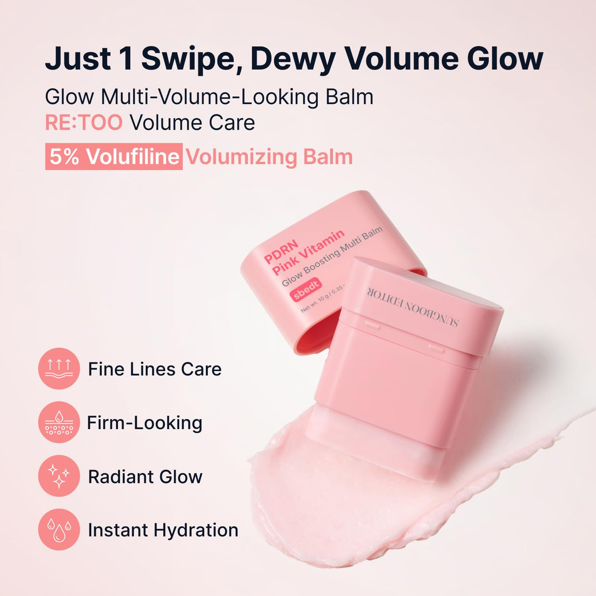 SUNGBOON EDITOR Pink PDRN Volufiline Multi Balm All in One - SUNGBOON EDITOR Official Product Imagery - 3