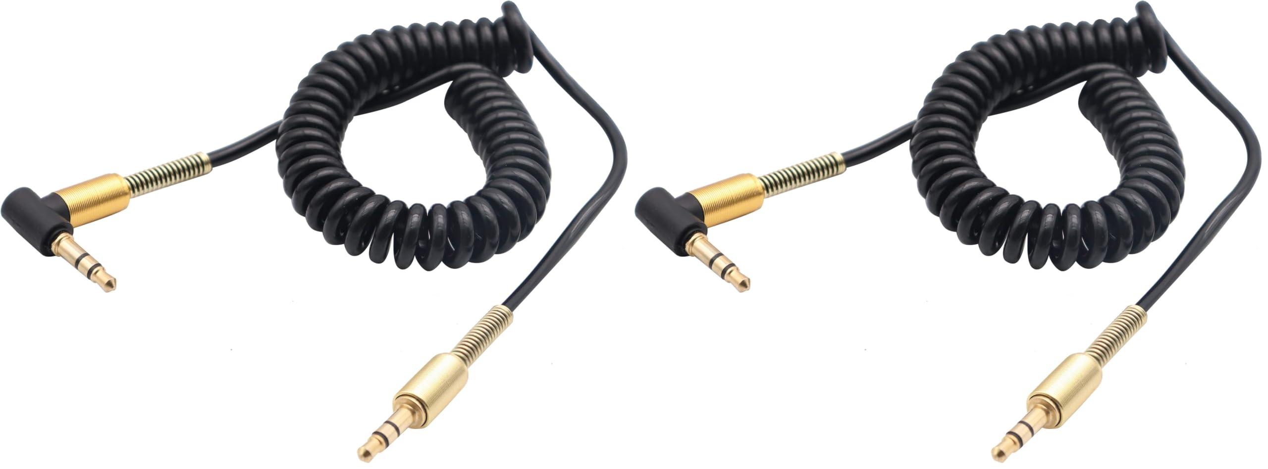 AAOTOKK 3.5mm Coiled Cable - 90 Degree Right Angle 3-Pole TRS Jac by AAOTOKK - Angle View 9