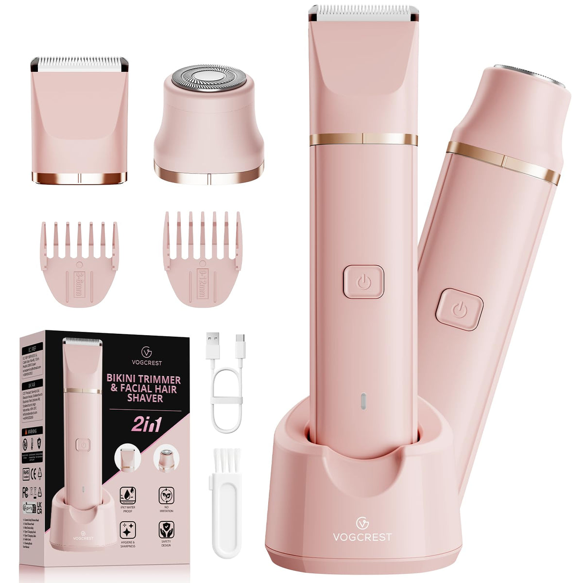 VG VOGCREST Hair Trimmer for Women Rechargeable 2 in 1 Hair - VG VOGCREST Official Imagery - 1