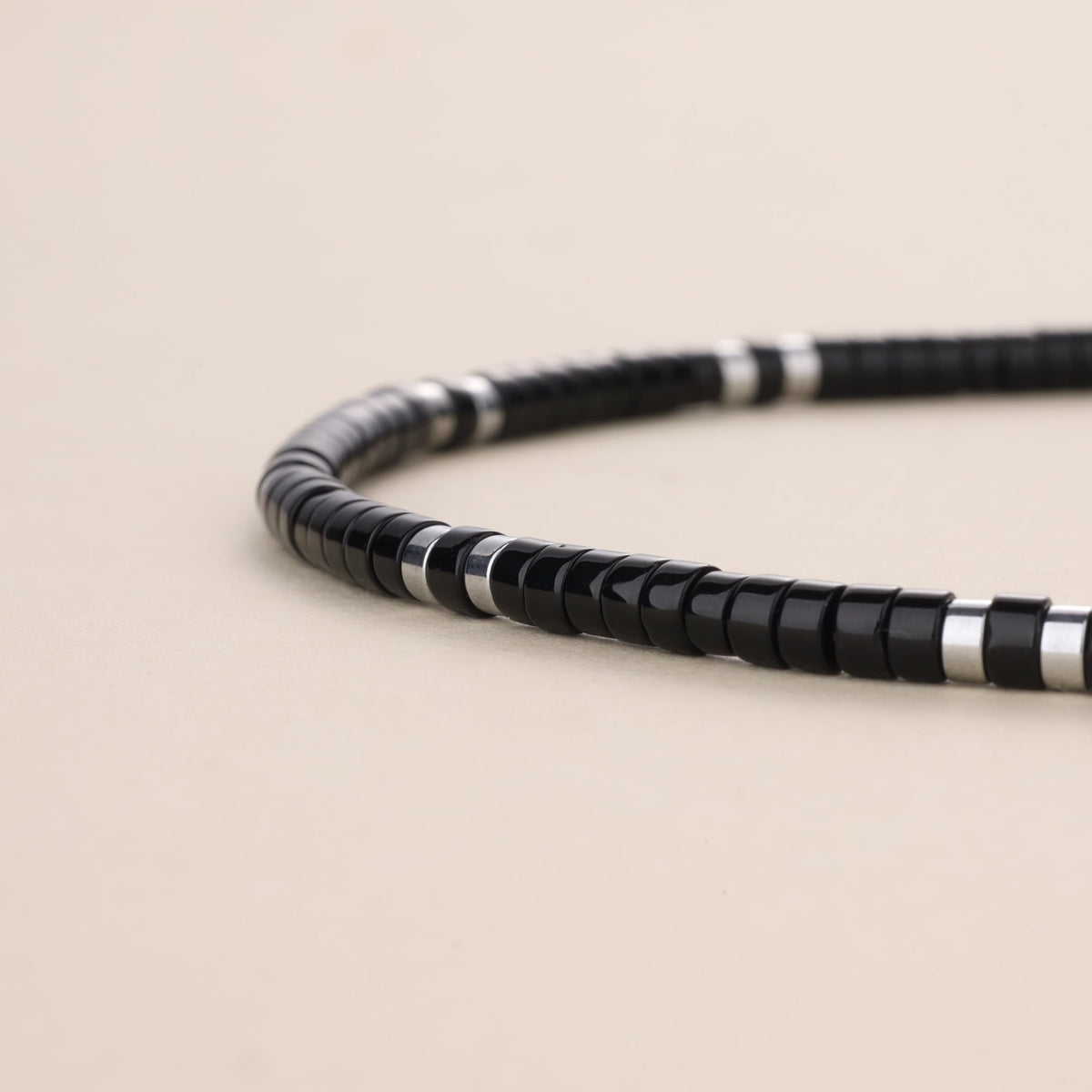 GAVU Black Stone Hematite Heishi Crystal Bracelet Beaded - GAVU Official Imagery - 5