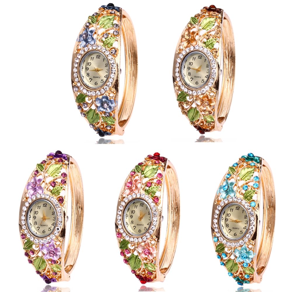 Women Ladies 5 Pcs Wholesale Watch Elegant Bangle Bracelet - Dacdyi Official Imagery - 1