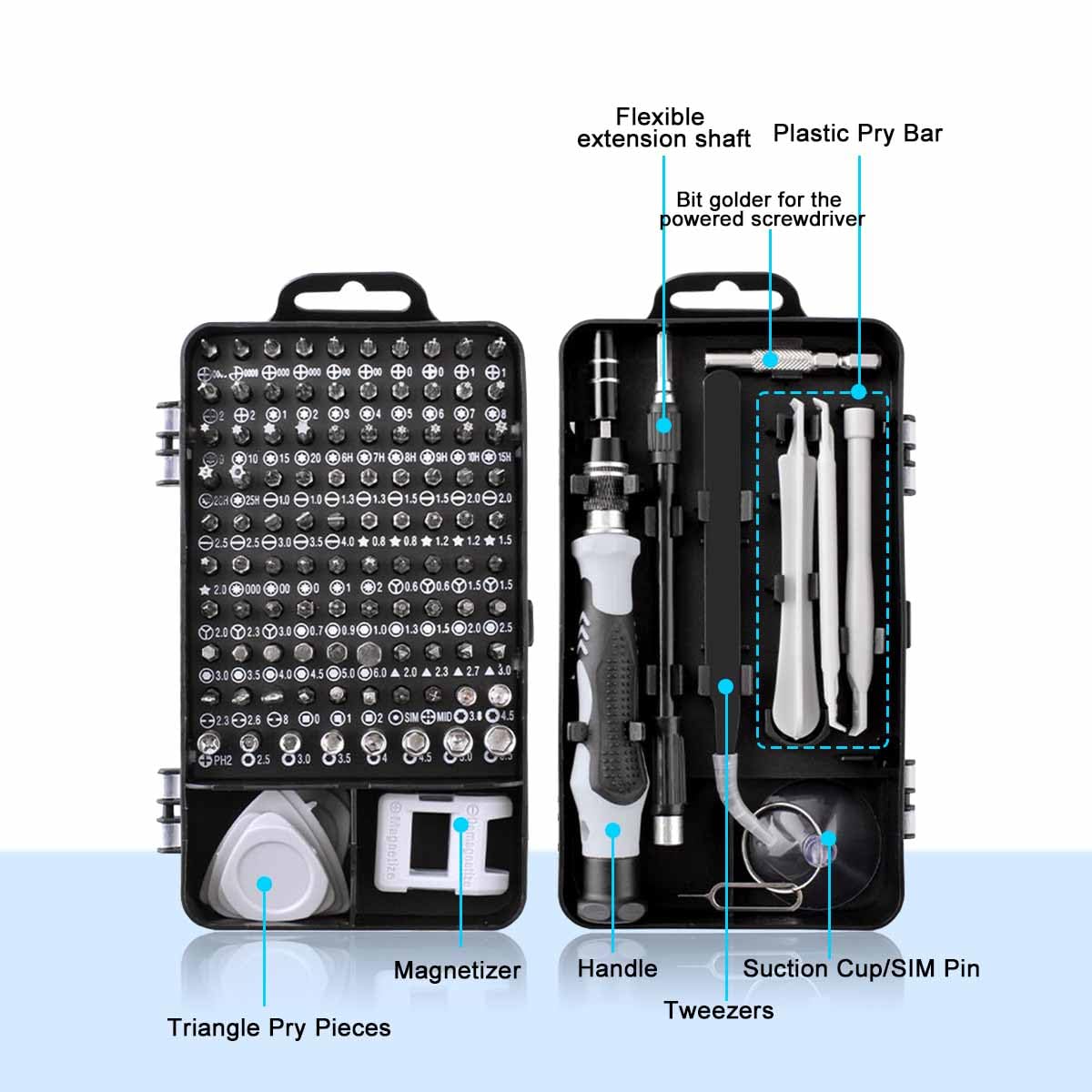 EFAITHFIX precision screwdriver set with multiple magnetic screwdrivers for electronics repair, including computers, phones, and tablets.