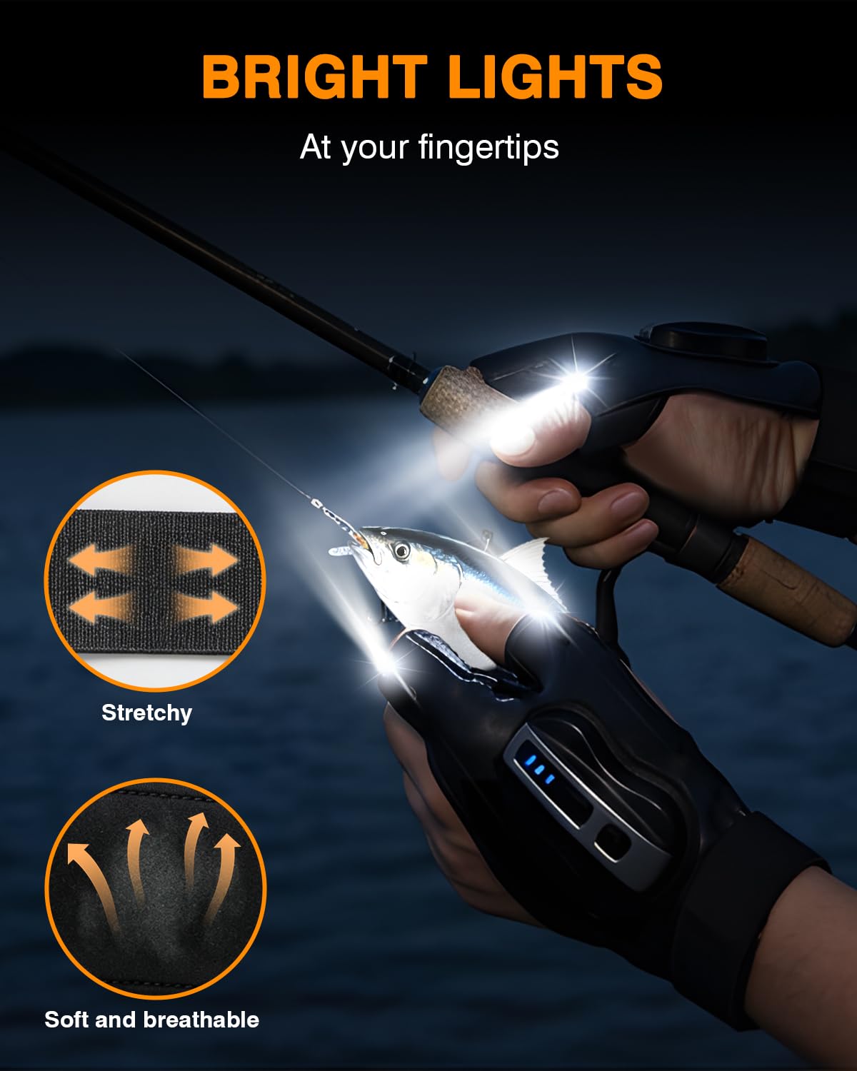 Yoozon Rechargeable LED Flashlight Gloves, Stocking Stuffers for Men Him Dad - Yoozon Official Product View 3