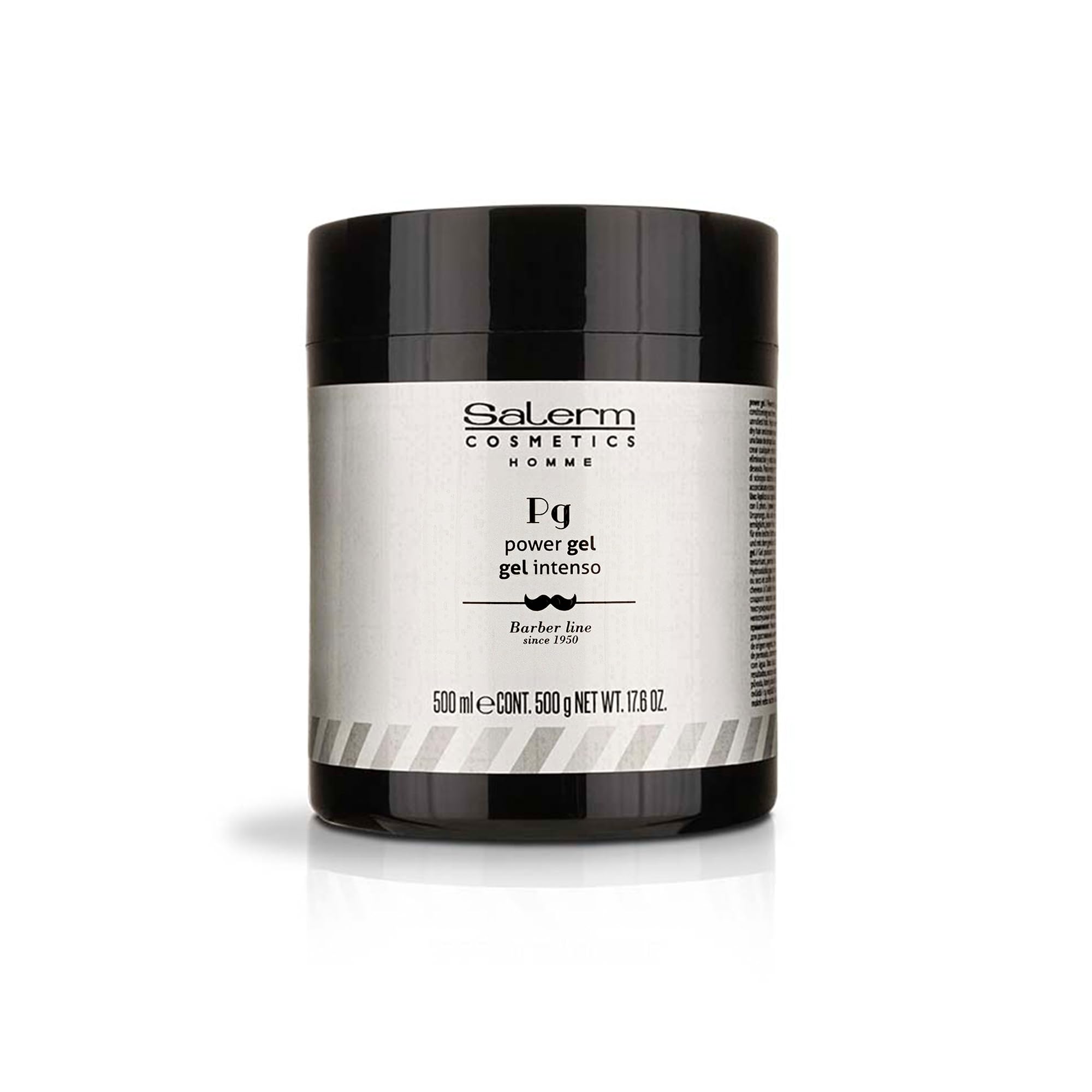 SALERM - Men's Hair Styling Gel - Homme Barber Line - 500 ml - Intense Hold Blue Gel - Hydrating and Texturizing - Keeps Hair Styled Longer - Alcohol-Free Formula