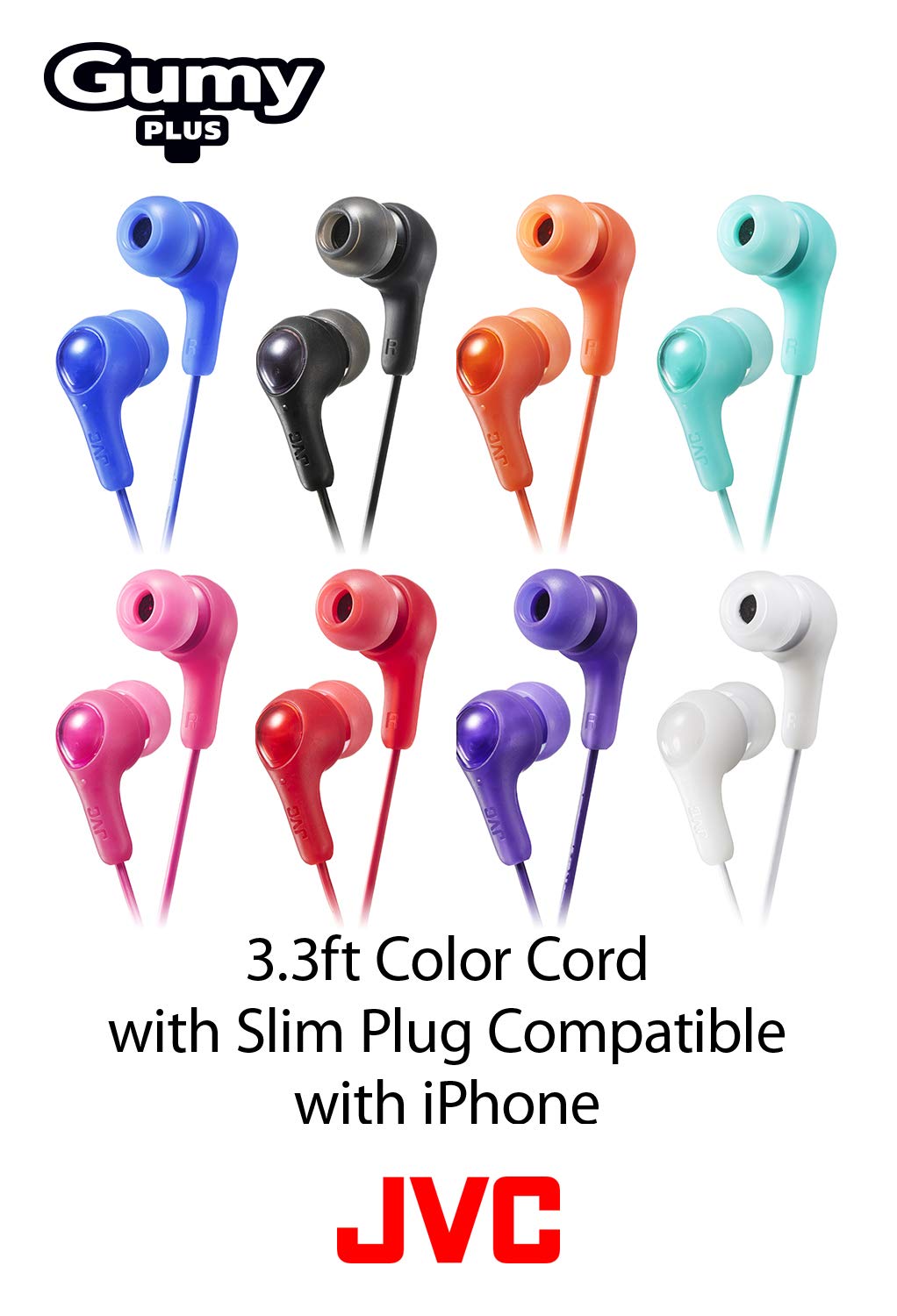 JVC Gumy in Ear Earbud Headphones, Powerful Sound, Comfortable an by JVC - Angle View 5