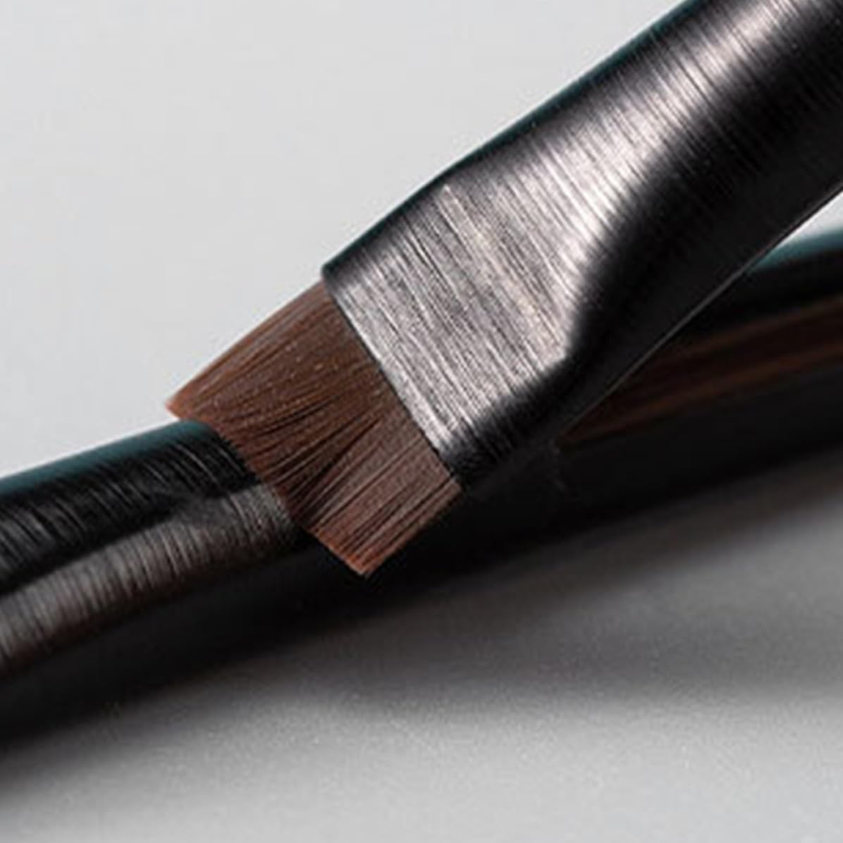3 Sets Ultra Fine Black Wood Flat Angled Eyeliner Brush Set