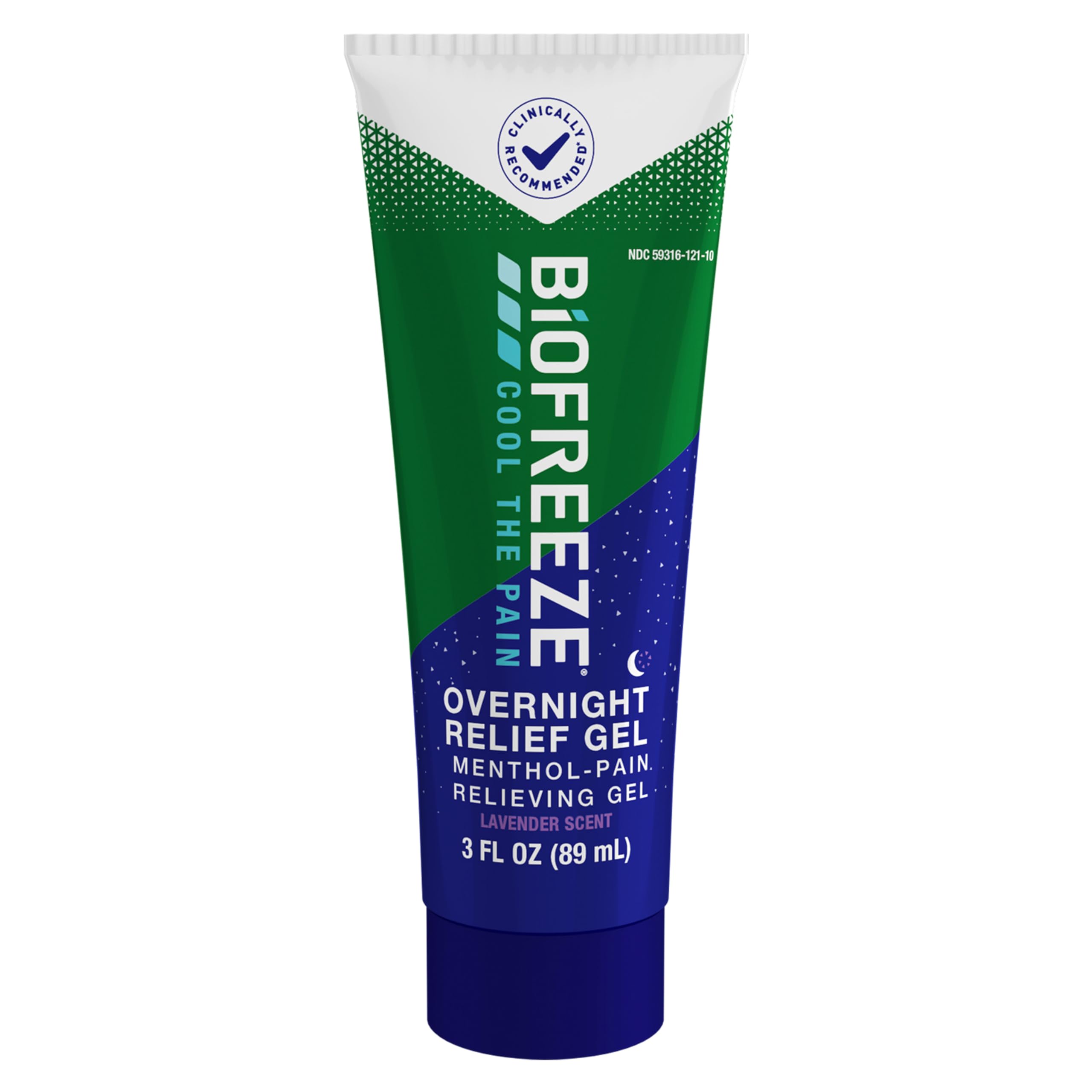 Biofreeze Overnight Pain Relief Gel, Lavender-Scented Menthol Gel, 3 FL OZ