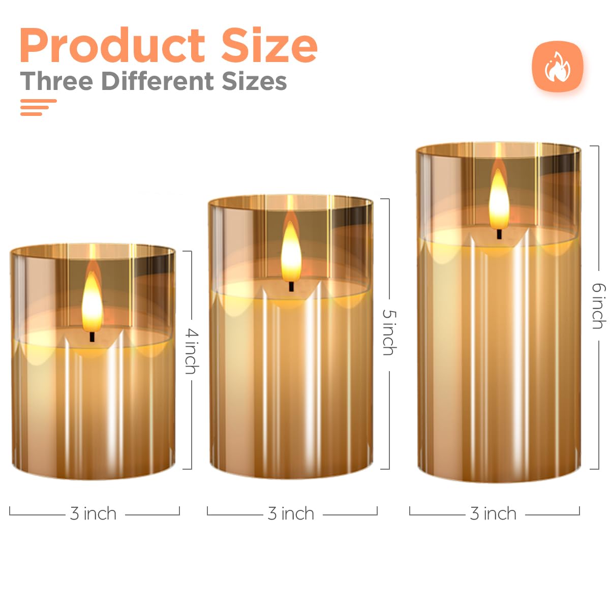 Glass Battery Operated LED Flameless Candles with Remote and - Tyawon Official Imagery - 4