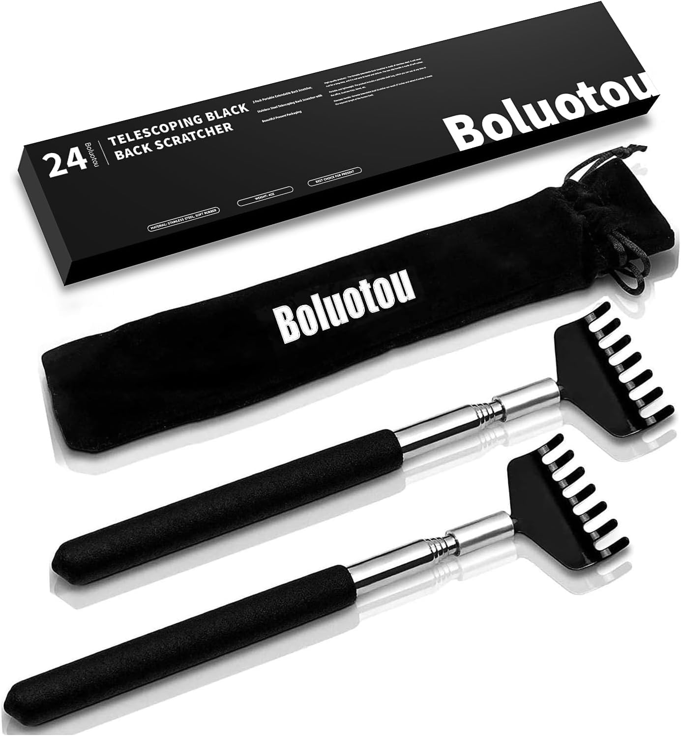 Kuvvfe 2 Pack Extendable Back Scratcher, Stainless Steel Telescoping S - View 1