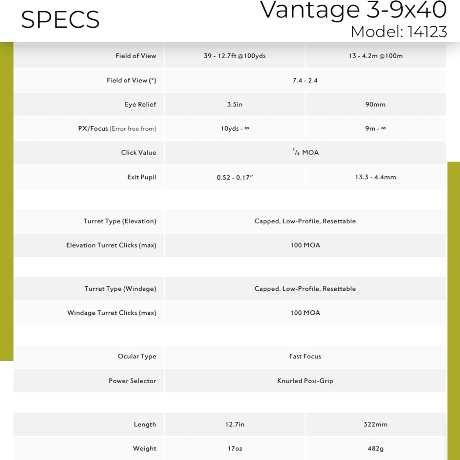 Hawke Vantage 3-9x40 riflescope with mono-tube design, shockproof, waterproof, fogproof, and fast focus for hunting.