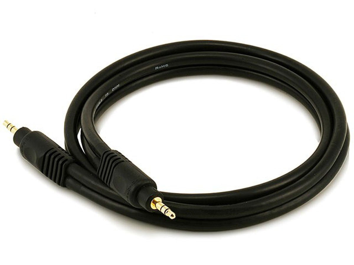 Monoprice Audio Cable - 6 Feet - Black | Premium 3.5mm Stereo Mal by Monoprice - Angle View 6