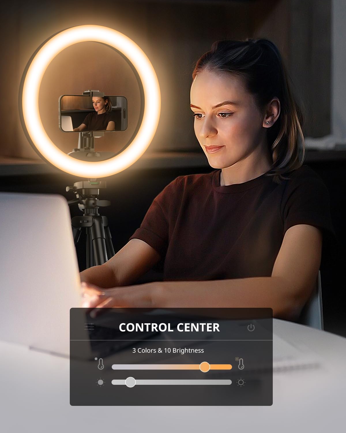 UBeesize 12 inch Ring Light with Stand Selfie Ring Light - UBeesize Official Imagery - 3