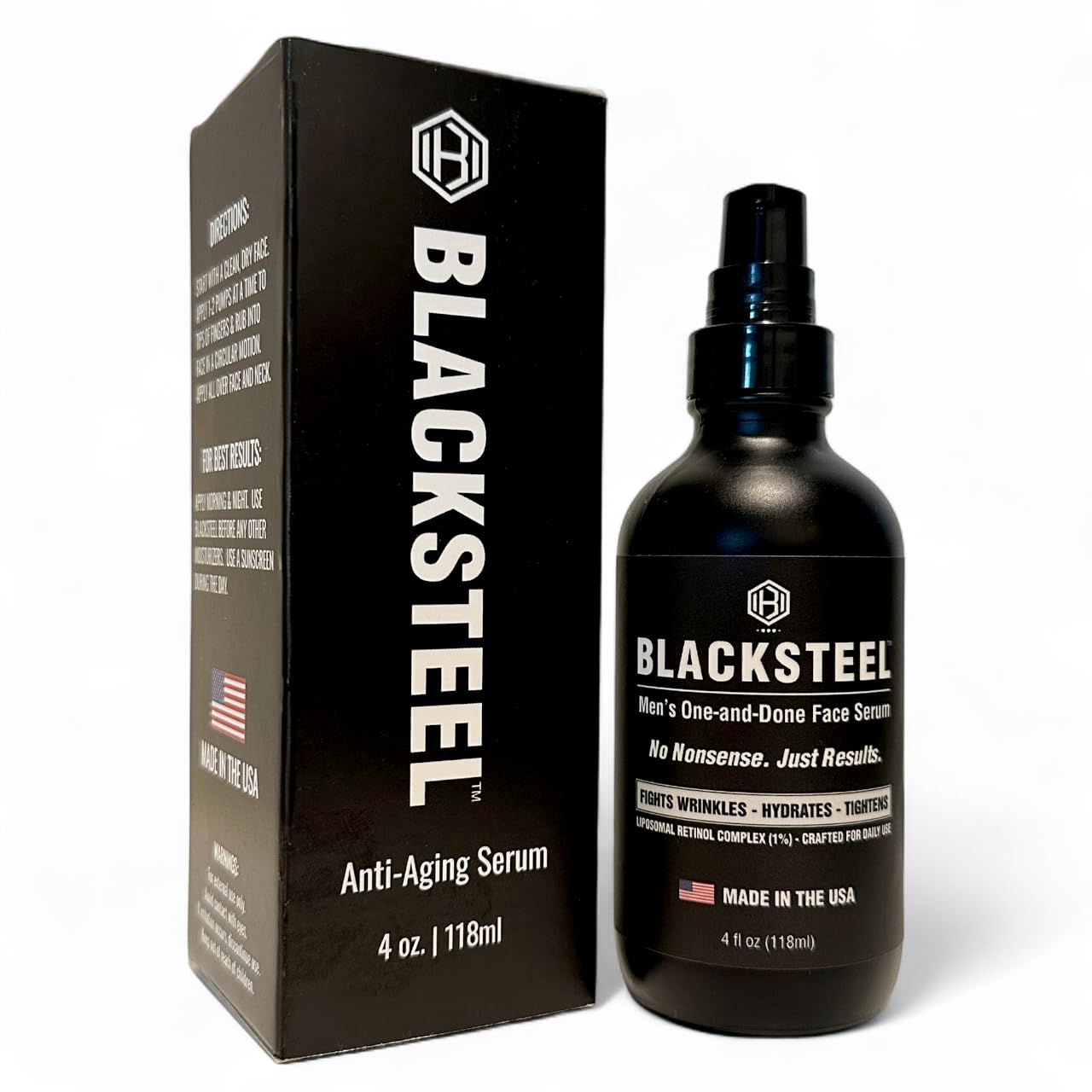 BLACKSTEEL Men's Anti - Aging Face Serum with Retinol & Hyalur - BLACKSTEEL Official Product View 2