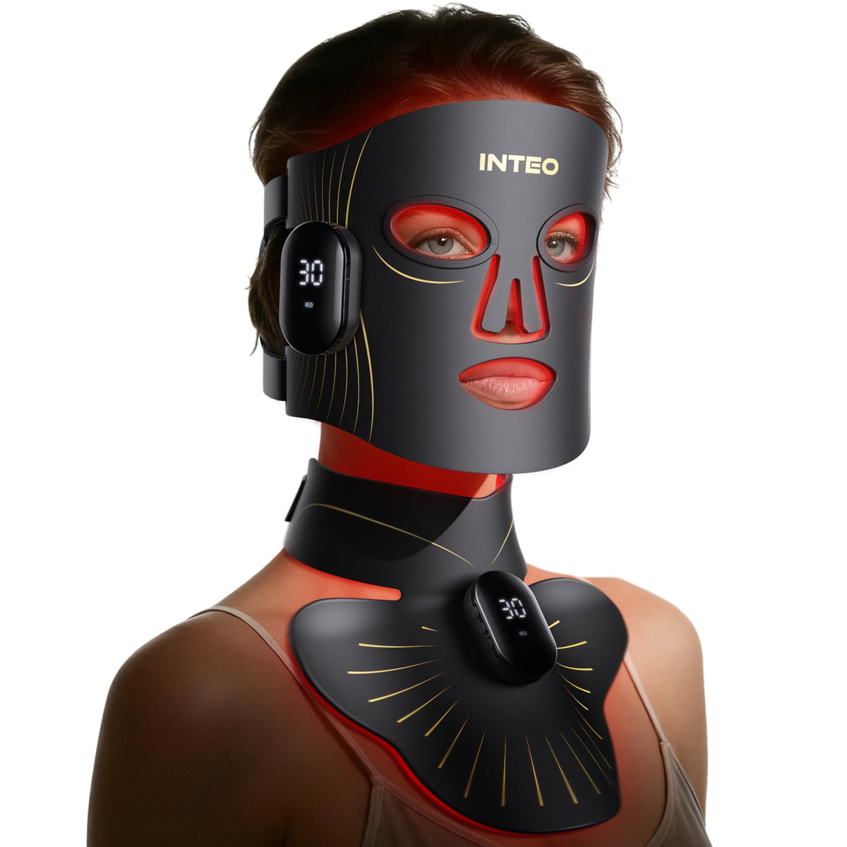 Red Light Therapy Mask for Face Neck Wireless LED Face Mask - INTEO Official Imagery - 2