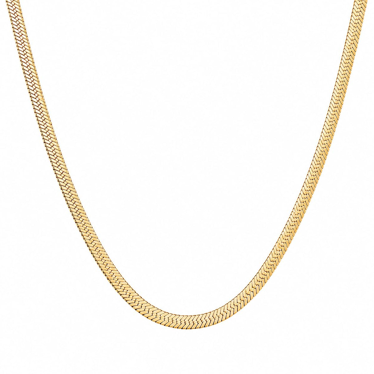 18K Gold Plated Herringbone Necklace for Women Men Premium - Ironsaints Official Imagery - 1