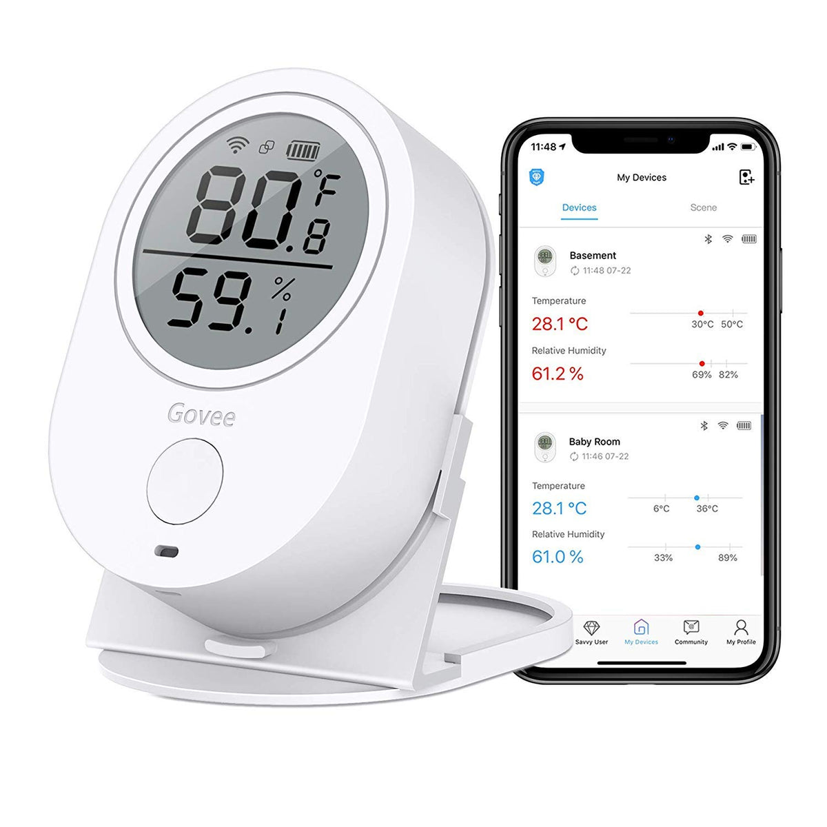 Govee Smart WiFi Thermometer Hygrometer H5051 Indoor with - Govee Official Imagery - 2