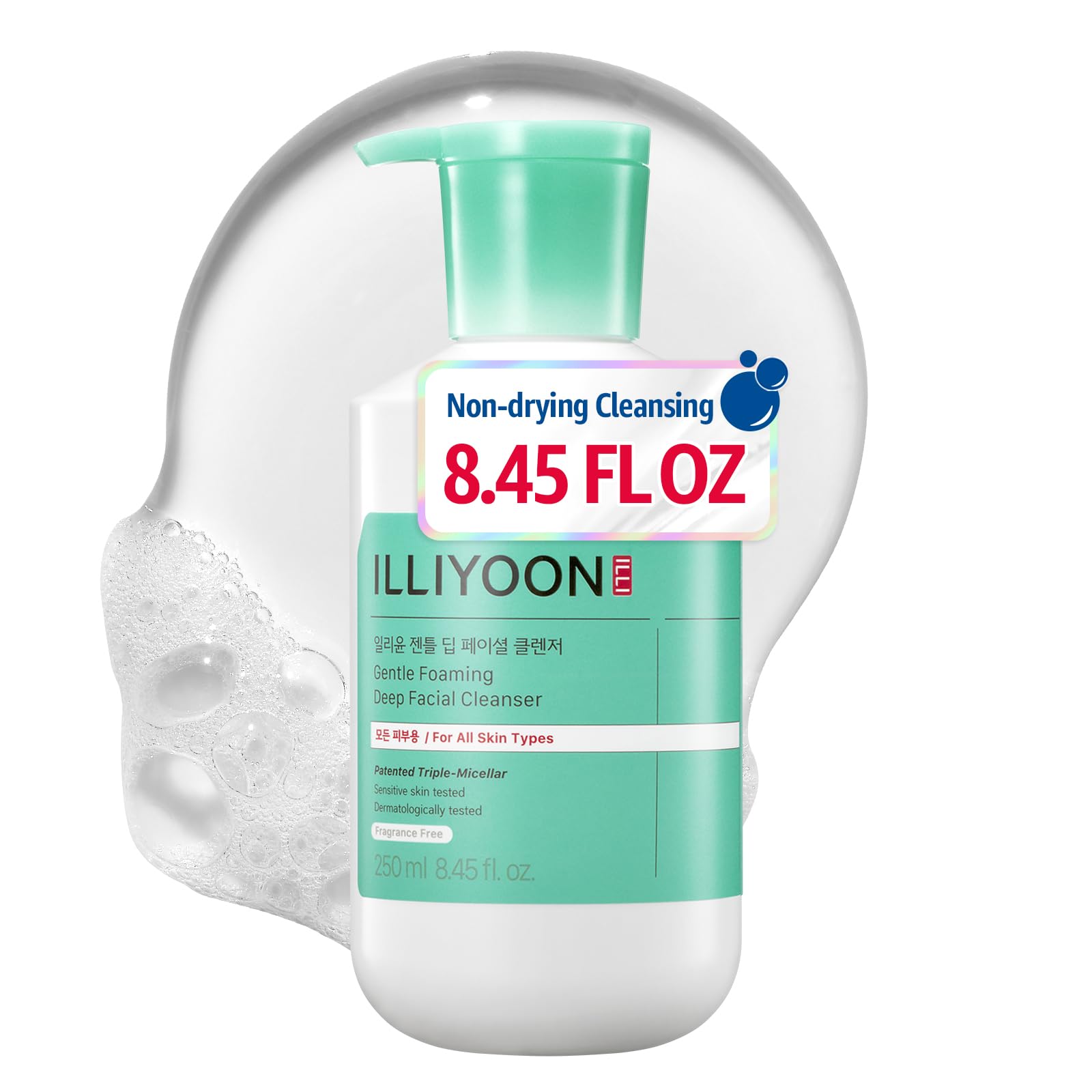 Illiyoon Gentle Deep Facial Cleanser - Low pH Gel Foam Face Wash for Sensitiv - Illiyoon Official Product View 2