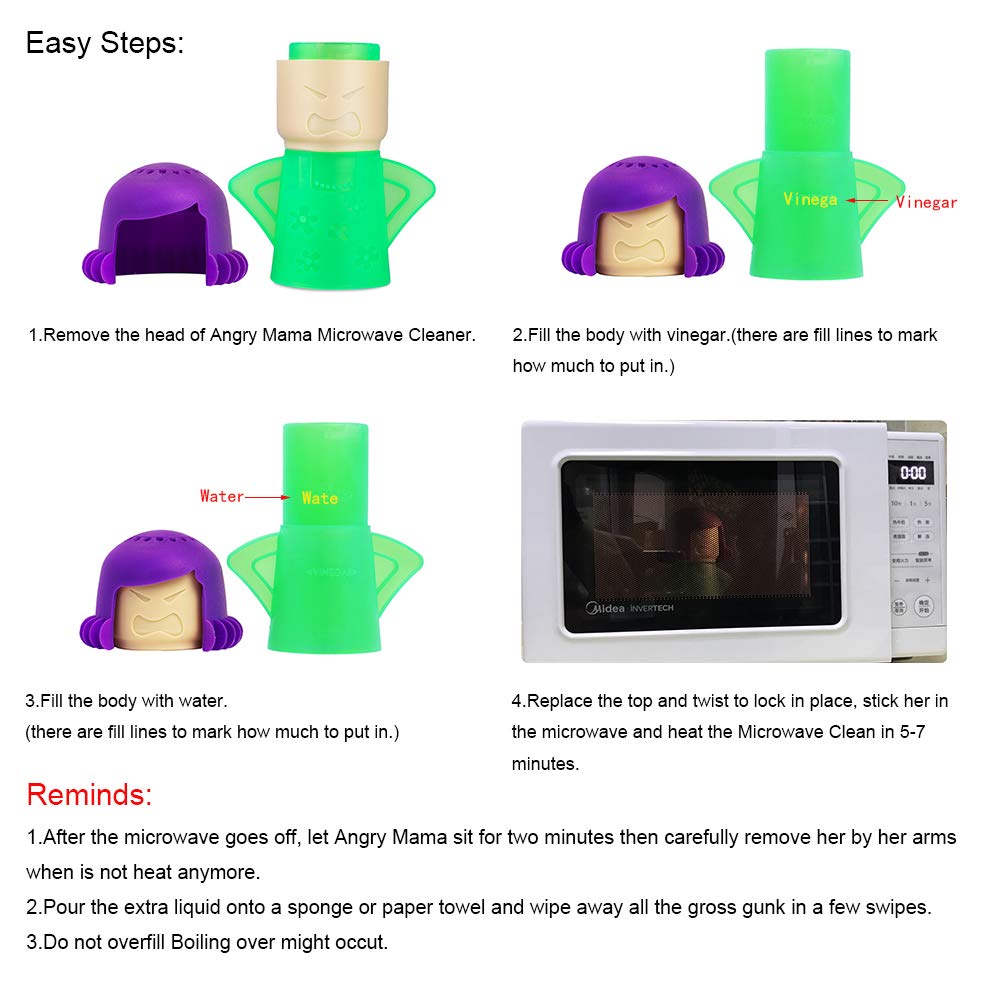 Aivwis Angry Mama Microwave Oven Steam Cleaner, Angry Mom Microwave Cl - View 5