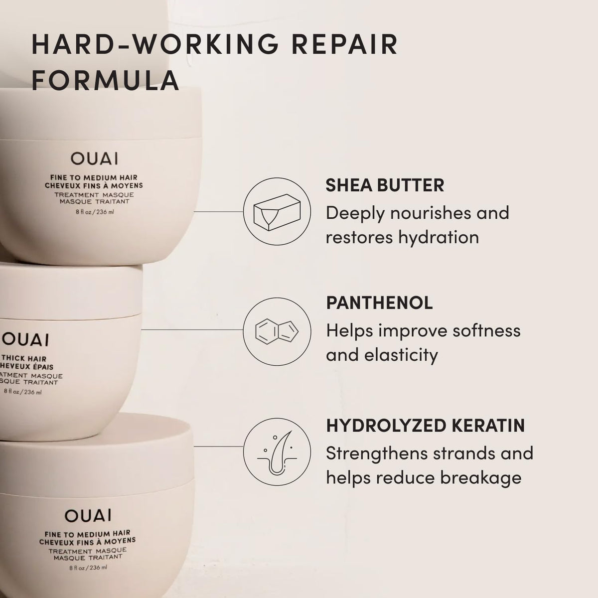 OUAI Fine to Medium Hair Treatment Mask Deep Conditioning - OUAI Official Imagery - 6