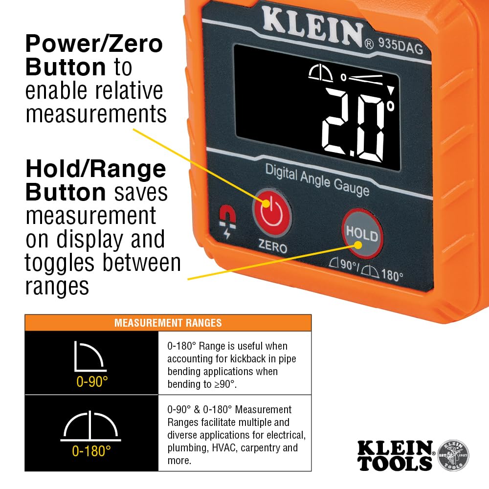 Klein Tools 935DAG Digital Electronic Level and Angle Gauge - Premium Selection Official Imagery - 5