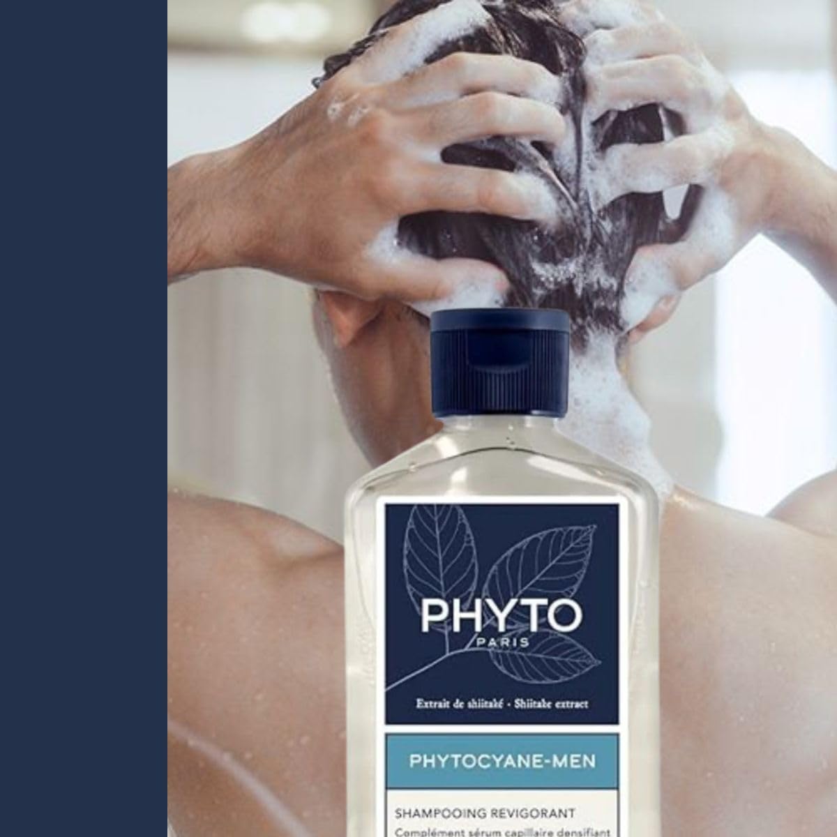 PHYTO PHYTOCYANE Men Invigorating Shampoo, Hair Thinning Treatment Shampoo, 8.45 fl.oz.