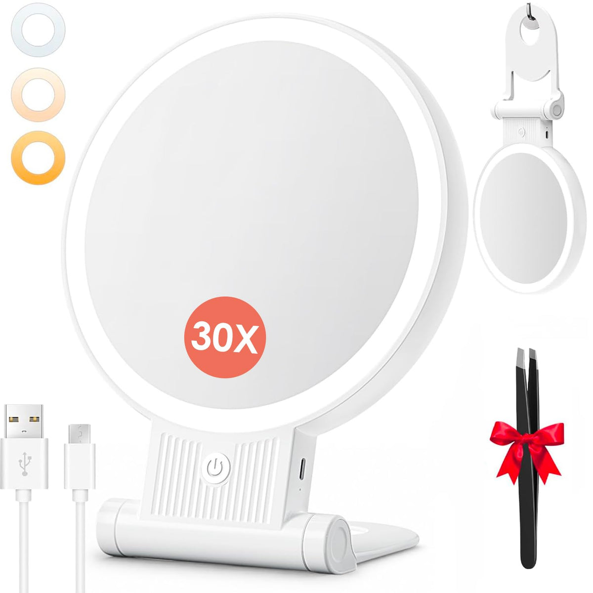 Auxmir 30X 1X Makeup Magnifying Mirror with Light BM 2403 - Auxmir Official Imagery - 1