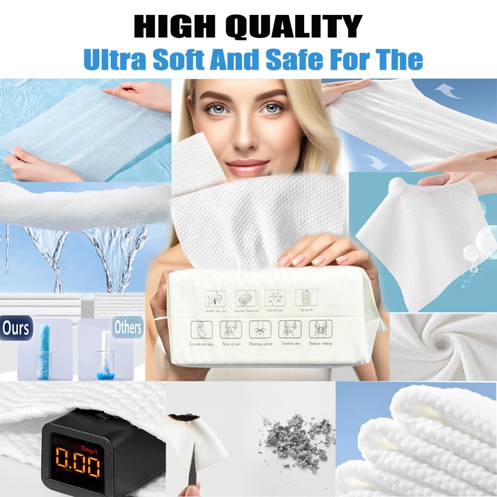 Disposable Cotton Facial Cleansing Dry Wipes White Soft - AM RIGHT THIRTY Official Imagery - 3