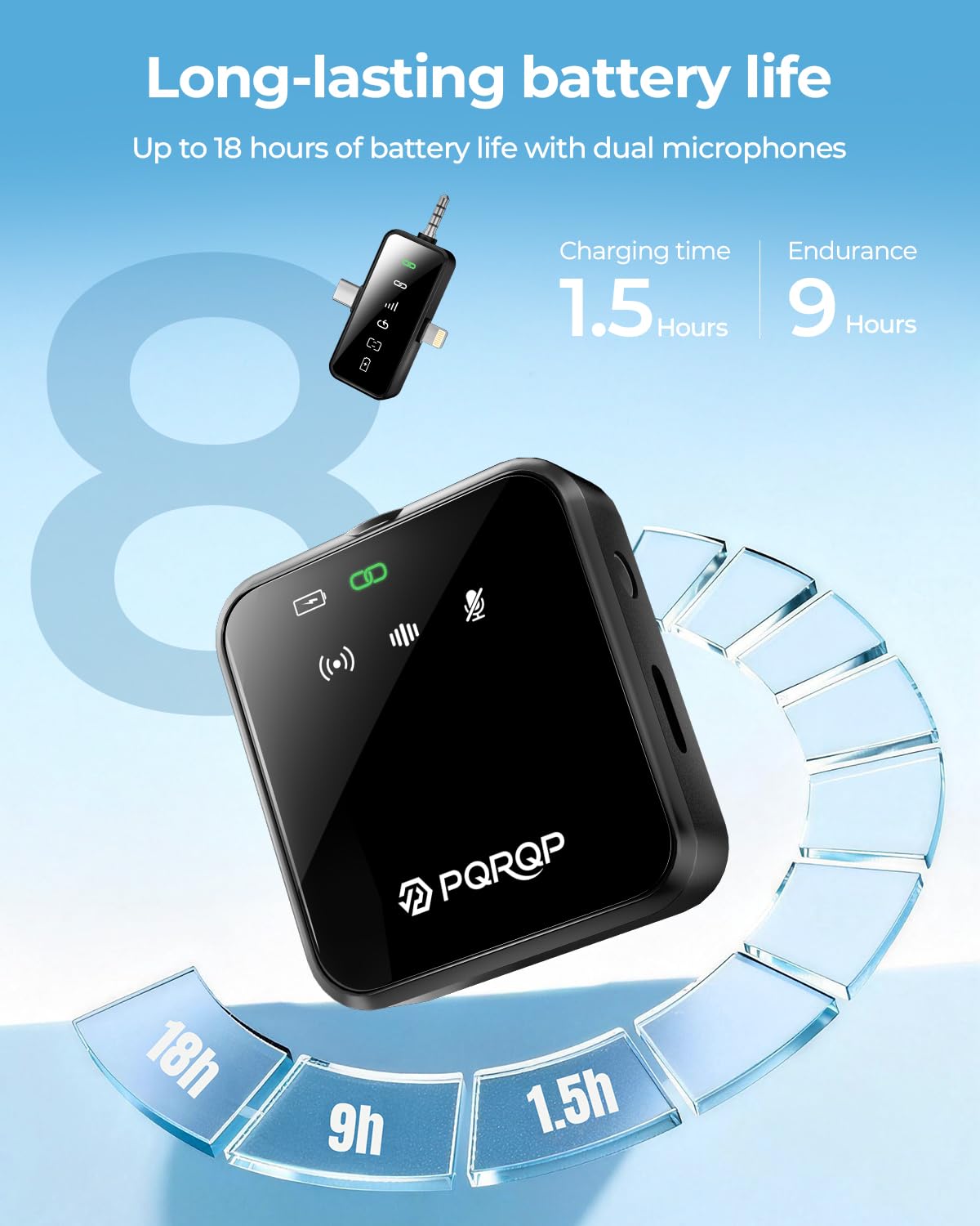 PQRQP 3 in 1 Wireless Mini Microphone for iPhone Android - PQRQP Official Imagery - 5