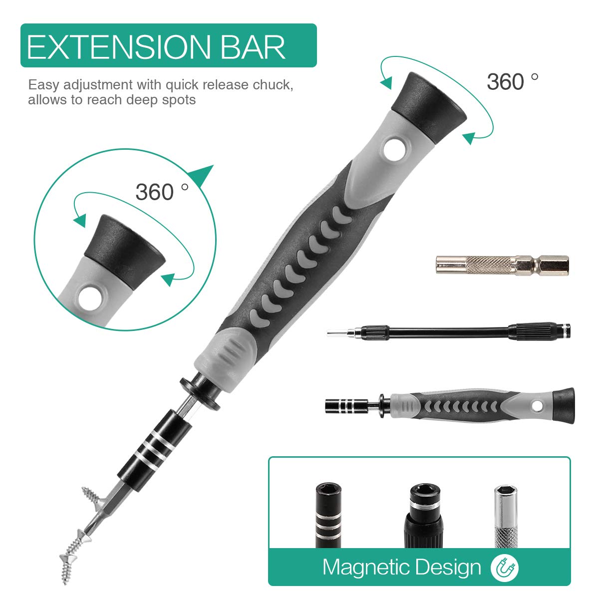 ORIA Precision Screwdriver Set 130 in 1 Magnetic Screwdriver - ORIA Official Imagery - 6