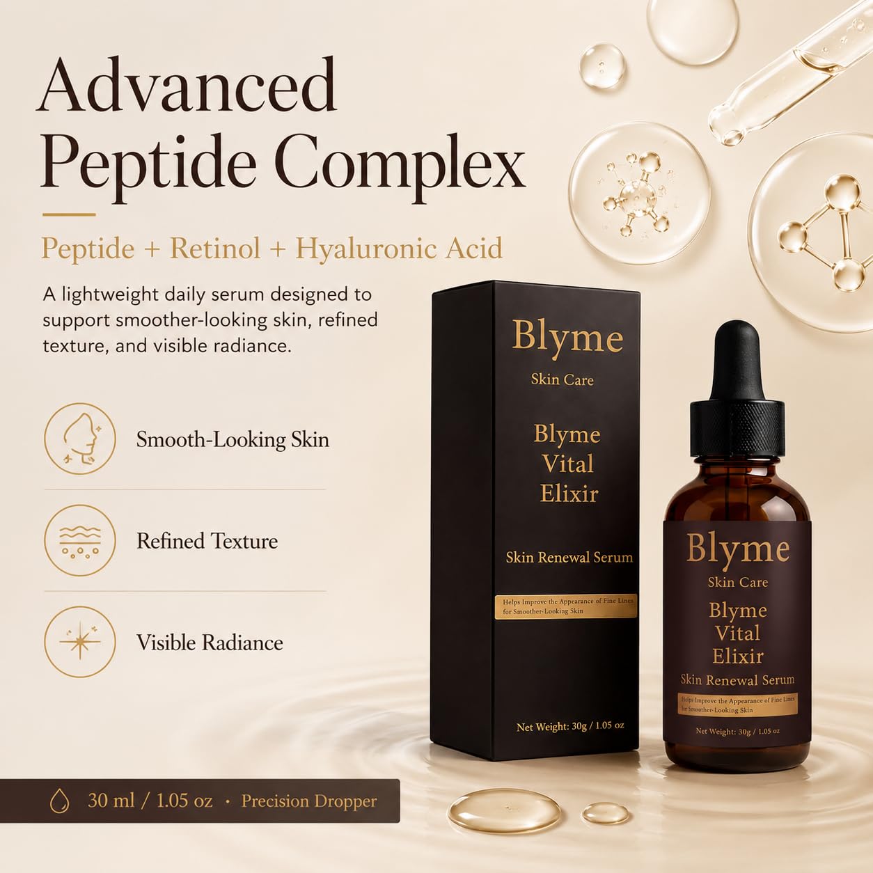 DFTLUUE Blyme Prime Elixir, with Peptide, Hyaluronic Acid and Retinol, Help - DFTLUUE Official Product View 3