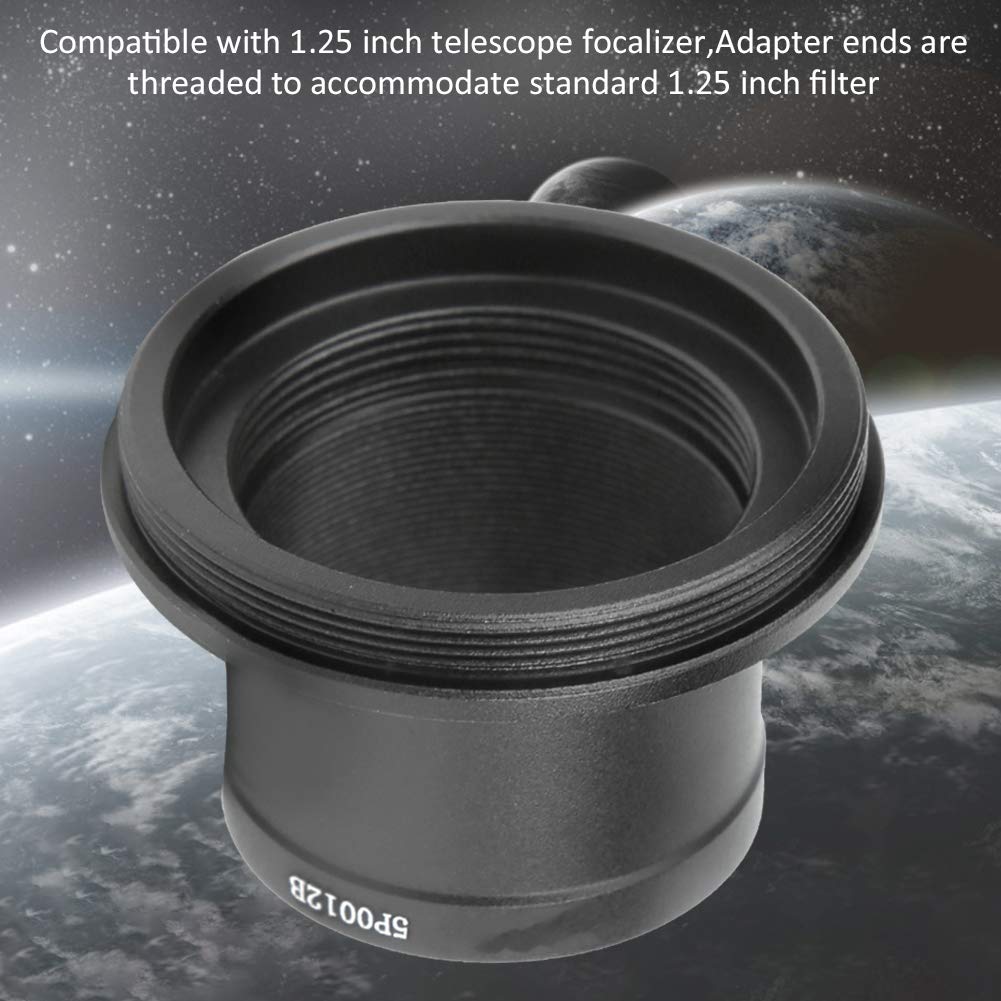 Telescope Camera Adapter, 1.25 Inch T Mount Eyepiece Lens Adapter Ring with M42 x 0.75 Thread for Astronomy Telescope