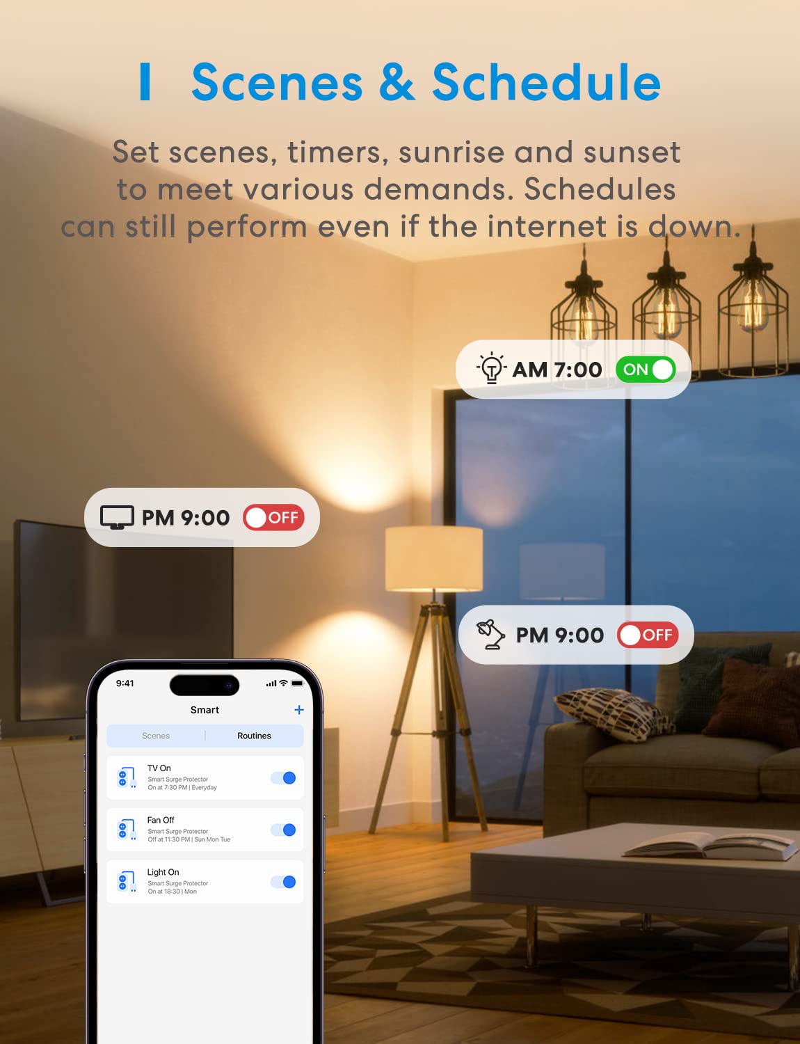 meross Smart Plug Power Strip PD 20W USB C 15A WiFi Flat - meross Official Imagery - 7