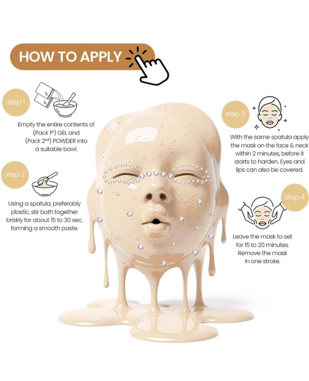 TIK TOK Viral Dimond sking whitining Bio Collagen Peel Off Jelly Facia - View 4