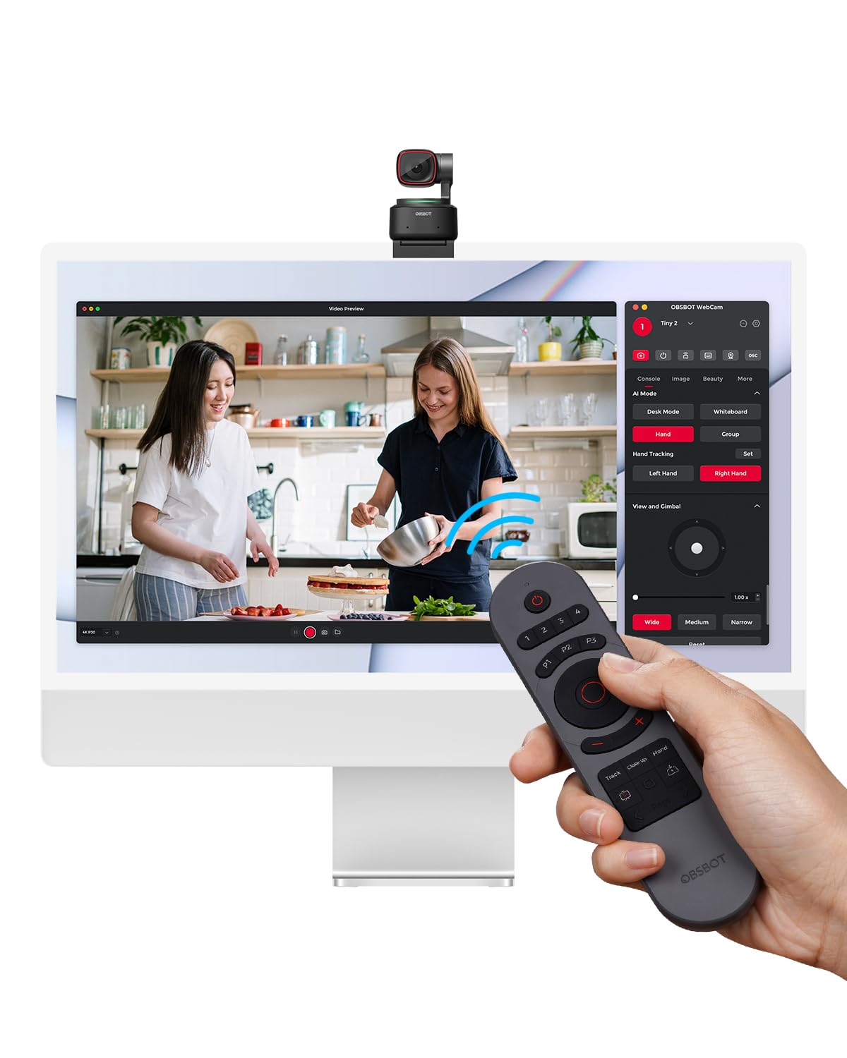 OBSBOT Tiny 2 Remote Control Smart Remote for Tiny 2 Tiny 2 - OBSBOT Official Imagery - 3