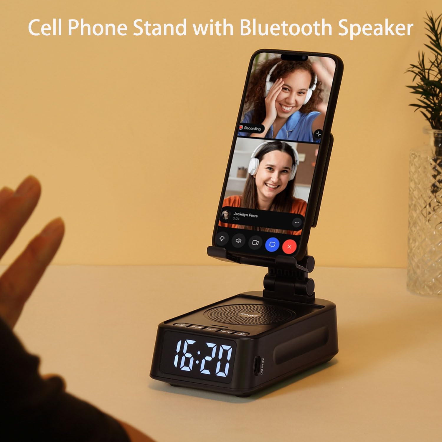 iFkoo Gifts for Men Women, Phone Stand with Bluetooth Speaker&Clo - iFkoo Official Product View 3