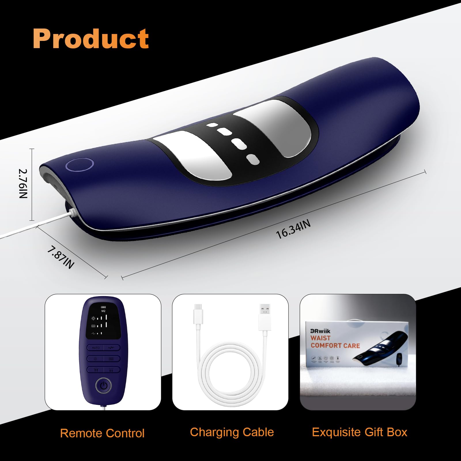DRwiik Lower Back Massager with Traction,Heat,Electrotherapy and Vibration